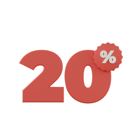 20 por ciento de descuento  3D Icon
