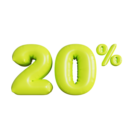 20 por ciento de descuento  3D Icon
