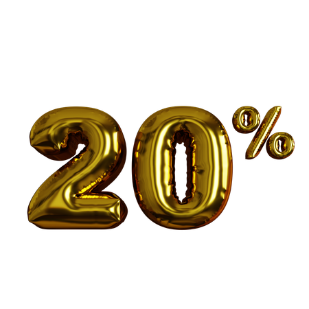 20 por ciento de descuento  3D Icon