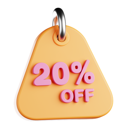 20 por ciento de descuento en etiquetas  3D Icon