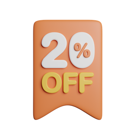 20 por ciento de descuento en insignia  3D Icon