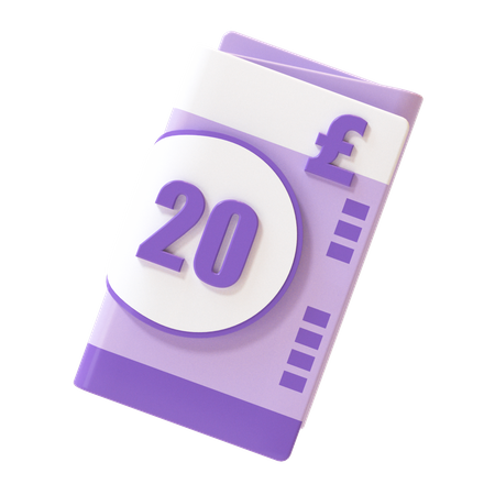 20 Pound Note  3D Icon