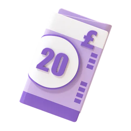 20 Pound Note  3D Icon