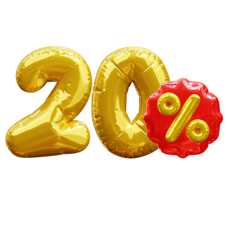 20 Prozent  3D Icon
