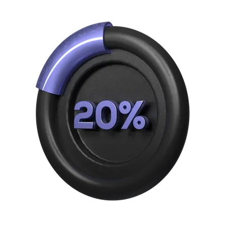 20 Prozent Kreisdiagramm  3D Illustration