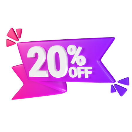 Étiquette de réduction de 20 %  3D Icon