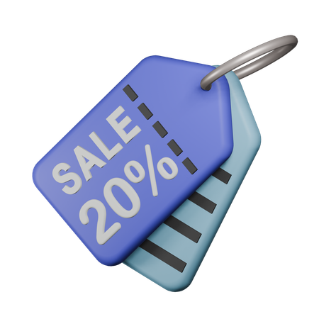 20% Sale Tag  3D Icon