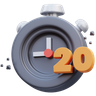 20 second timer emoji 3d