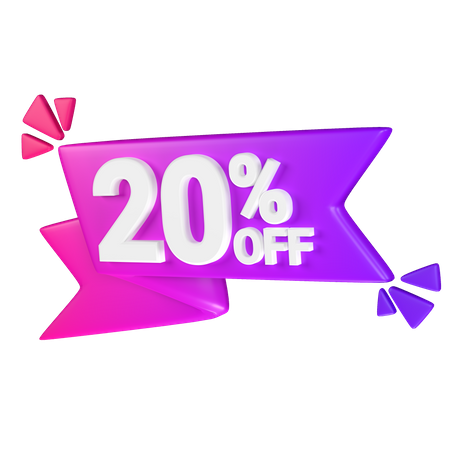 Etiqueta de desconto de 20%  3D Icon