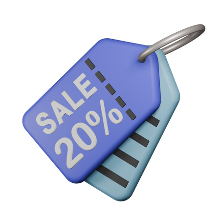20% Etiqueta de venta  3D Icon