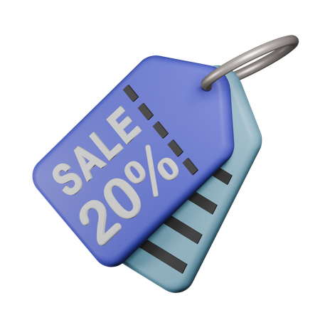 Étiquette de vente de 20 %  3D Icon