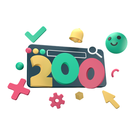 200 erreurs réussies  3D Icon