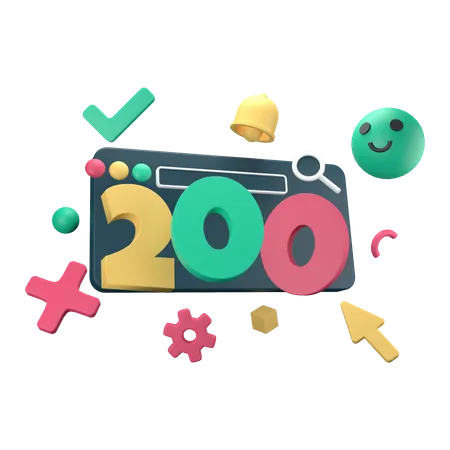 200 erreurs réussies  3D Icon