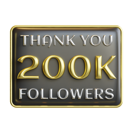 200 mil seguidores  3D Icon