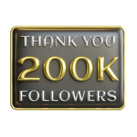200 mil seguidores  3D Icon