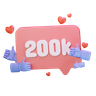 200k love like followers 3d images