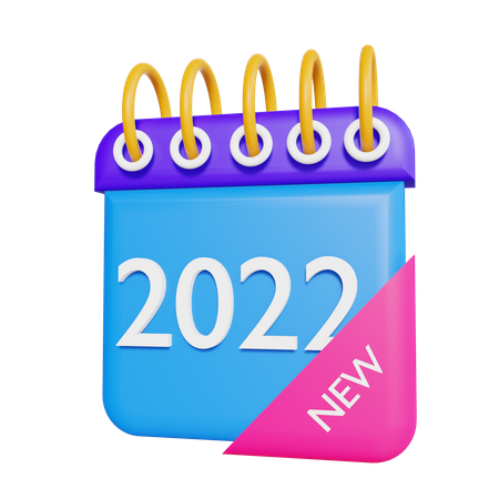 2022 calendar 3D Illustration