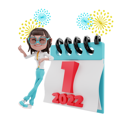 2022 New Year Eve  3D Illustration