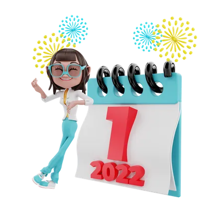 2022 New Year Eve  3D Illustration