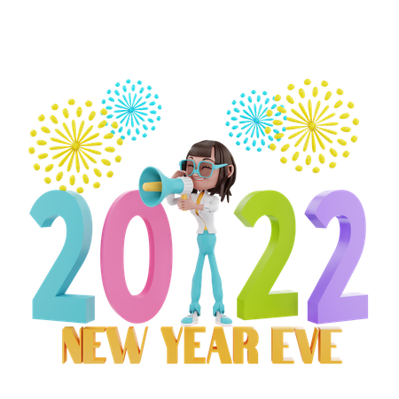 2022 New Year Eve  3D Illustration