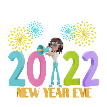 2022 New Year Eve  3D Illustration