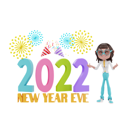 2022 New Year Eve  3D Illustration