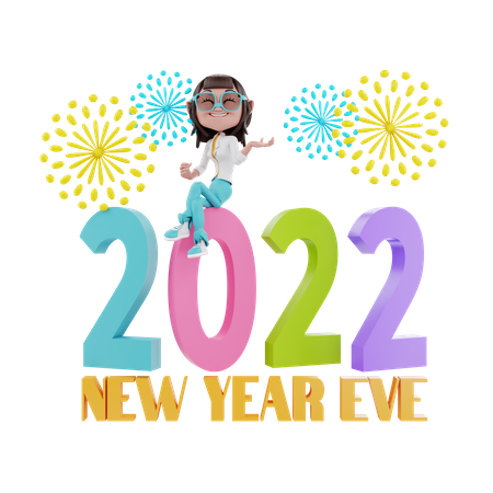 2022 New Year Eve  3D Illustration