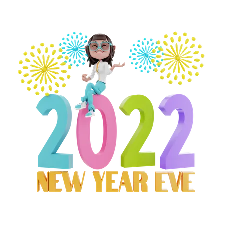 2022 New Year Eve  3D Illustration