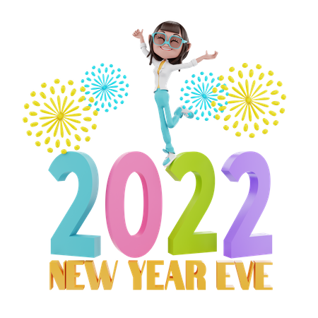 2022 New Year Eve  3D Illustration