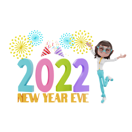 2022 New Year Eve  3D Illustration