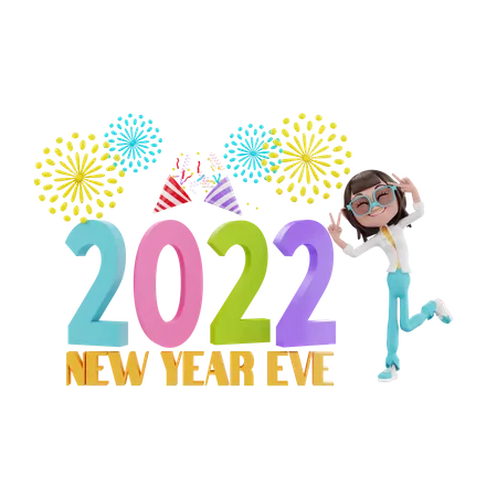 2022 New Year Eve  3D Illustration