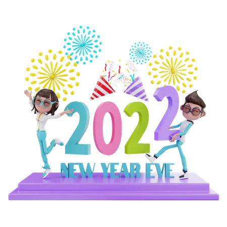 2022 New Year Eve  3D Illustration