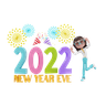 2022 new year eve 3d illustration