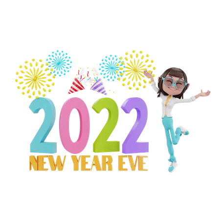 2022 New Year Eve  3D Illustration