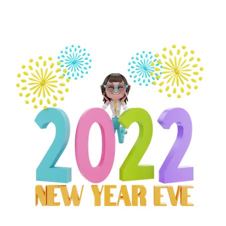 2022 New Year Eve  3D Illustration