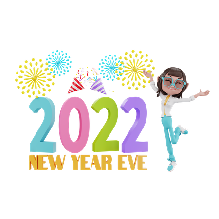 Silvester 2022  3D Illustration