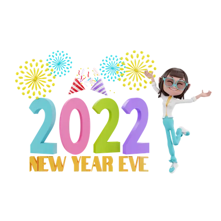 Silvester 2022  3D Illustration