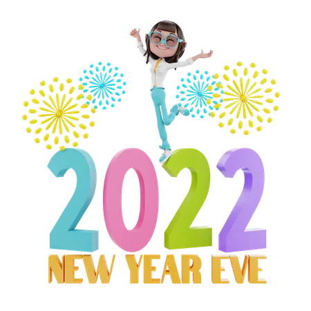 Silvester 2022  3D Illustration