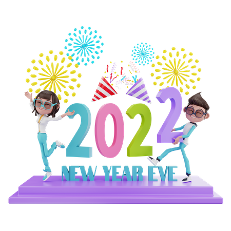 Silvester 2022  3D Illustration