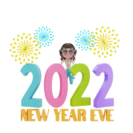 Silvester 2022  3D Illustration