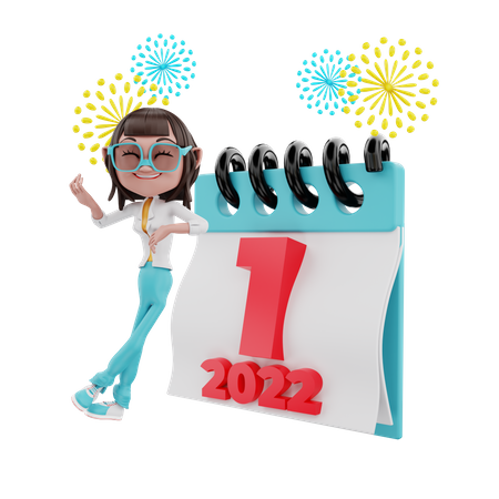 Silvester 2022  3D Illustration