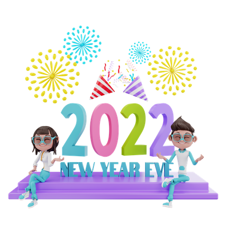 Silvester 2022  3D Illustration