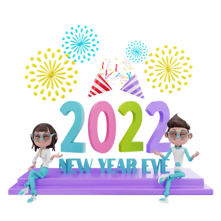 Silvester 2022  3D Illustration