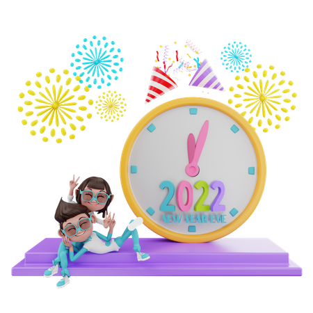 Silvester 2022  3D Illustration