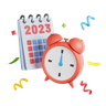 2023 alarm 3d illustration