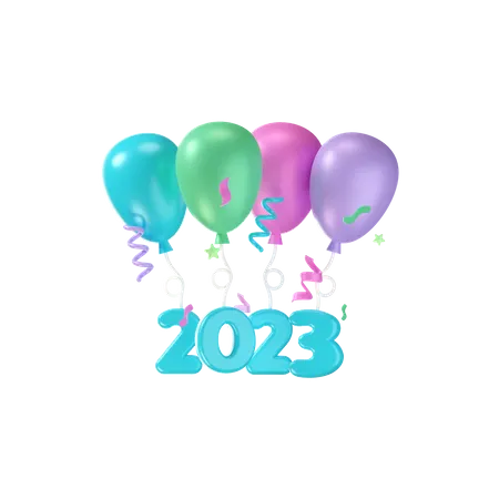 Balão 2023  3D Icon