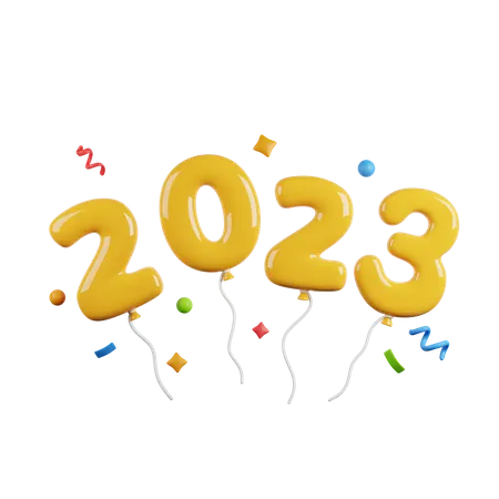 Balão 2023  3D Icon