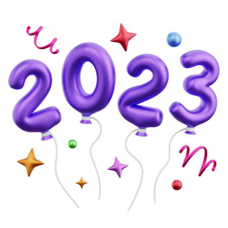 2023 Balloons  3D Icon