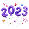 2023 balloons emoji 3d