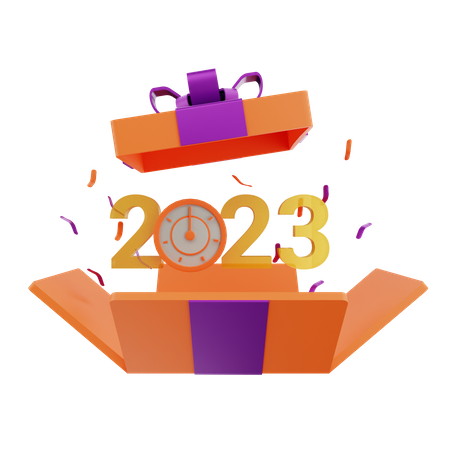 Caixa de presente 2023  3D Icon